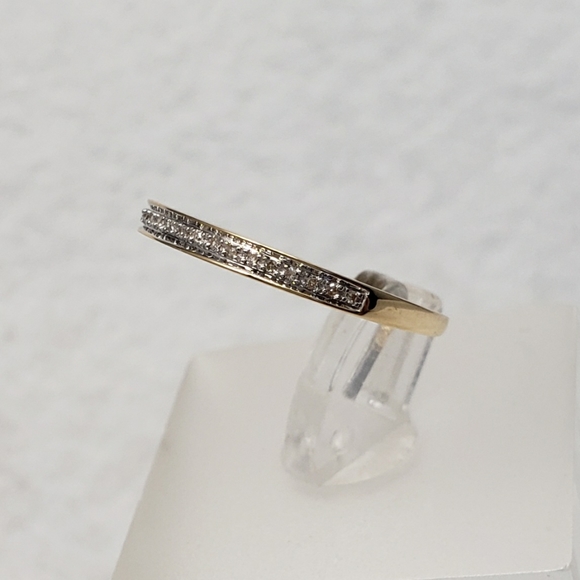 Delicate 14k Yellow Gold & Diamonds Band - Picture 2 of 8